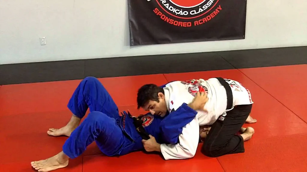 Two grapplers in the north south position. Top player is pinning the bottom player chest to chest with their heads near one another's belly buttons.